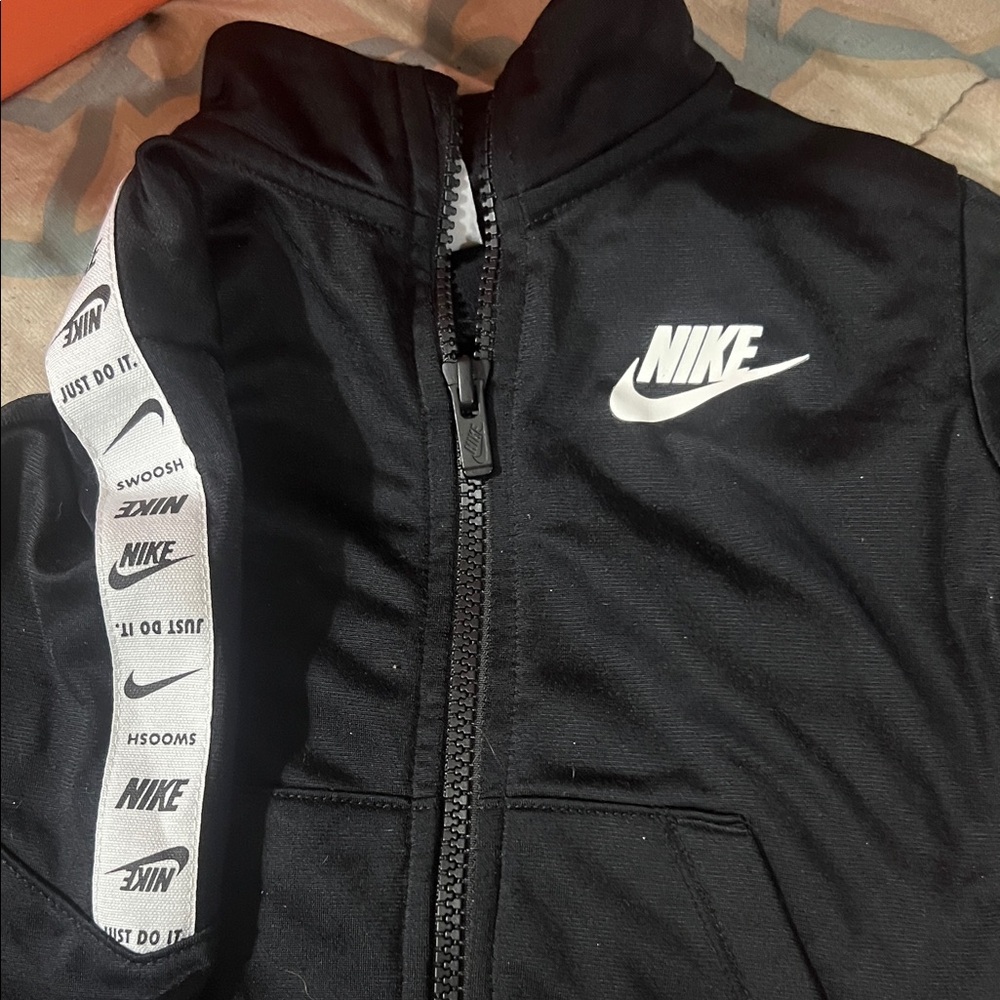 Nike Black Hoodie with Logo and Sleeve Detail